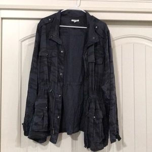 3X Slate blue camo military jacket